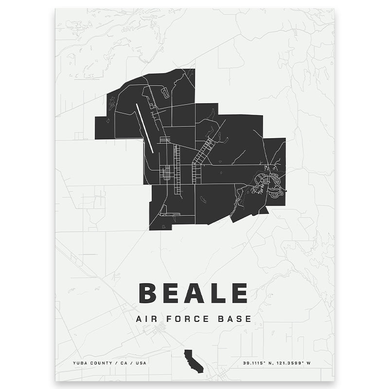 Beale Air Force Base Map Print