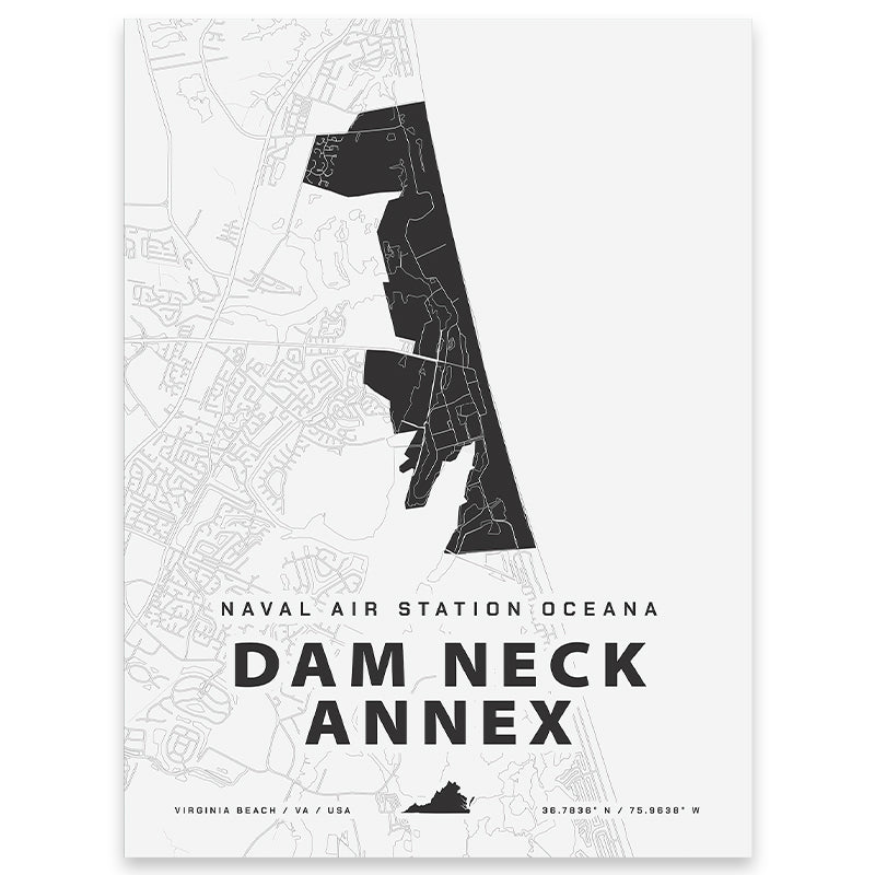 NAS Oceana Dam Neck Annex Map Print