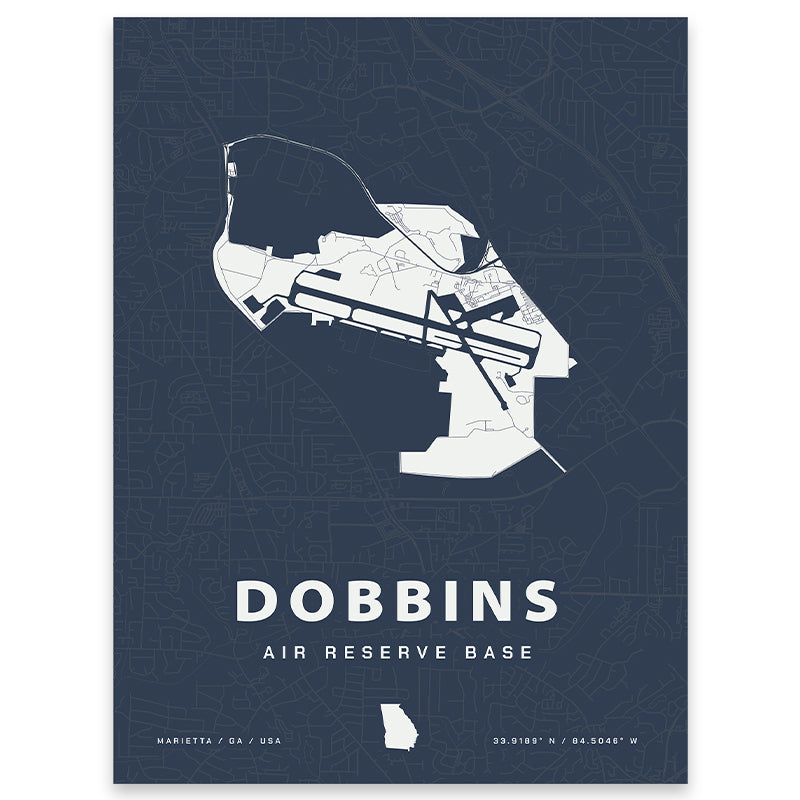 Dobbins Air Reserve Base Map Print