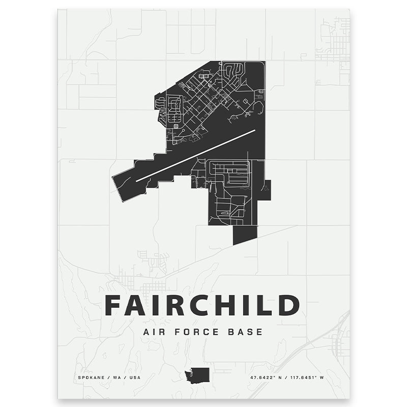 Fairchild Air Force Base Map Print