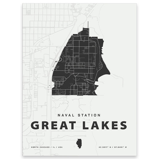 Naval Station Great Lakes Map Print