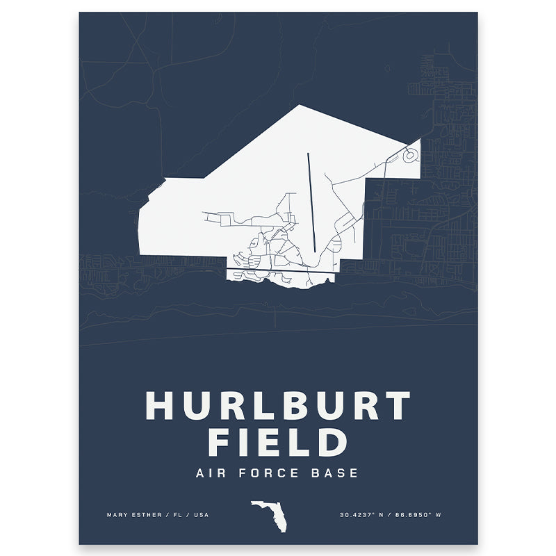 Hurlburt Field Air Force Base Map Print