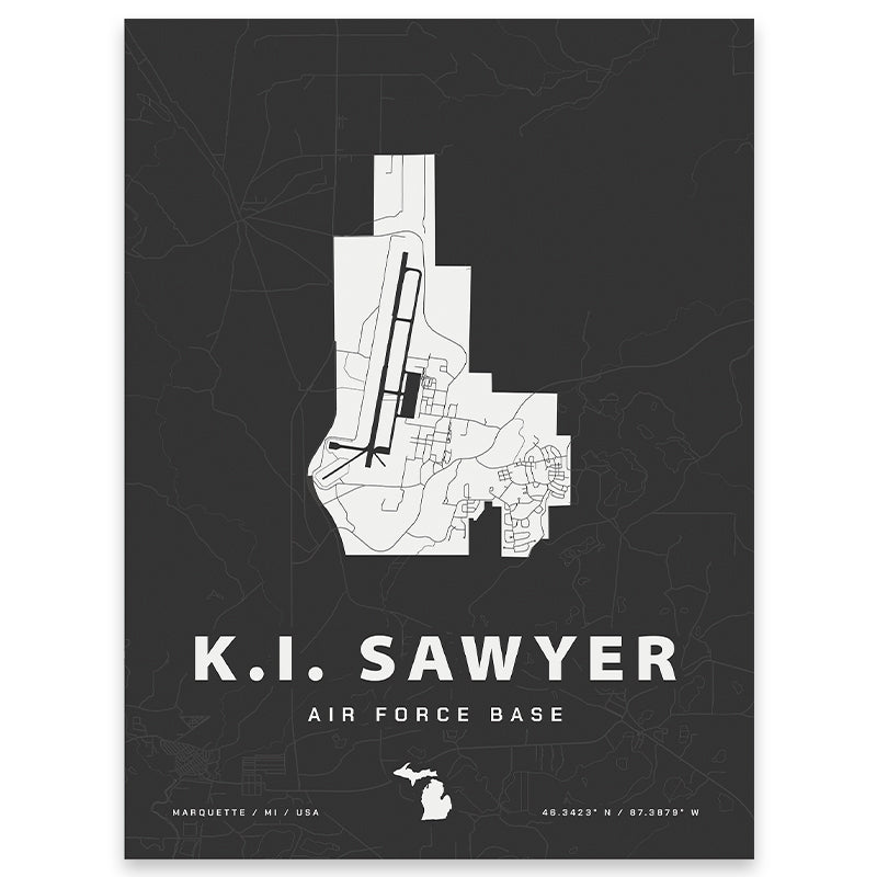 K.I. Sawyer Air Force Base Map Print