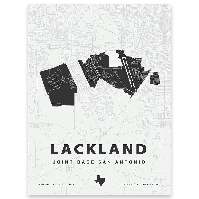 Lackland Joint Base Map Print