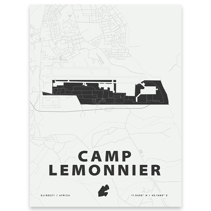 camp lemonnier africa Camp Lemonnier Map Print