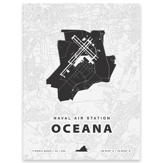 Naval Air Station Oceana Map Print
