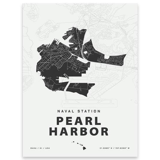Naval Station Pearl Harbor Map Print