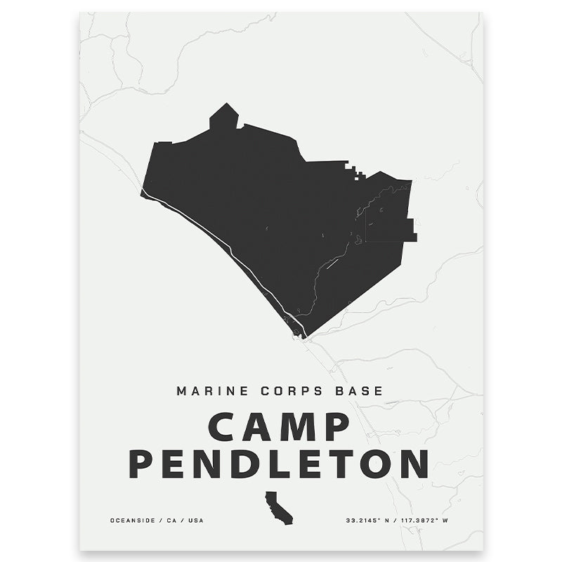 Marine Corps Base Camp Pendleton map print