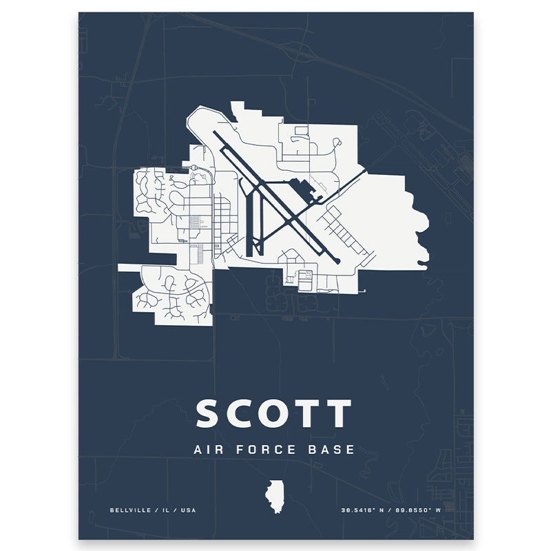 Scott Air Force Base Map Print