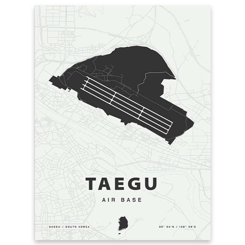 Taegu Air Base Map Print