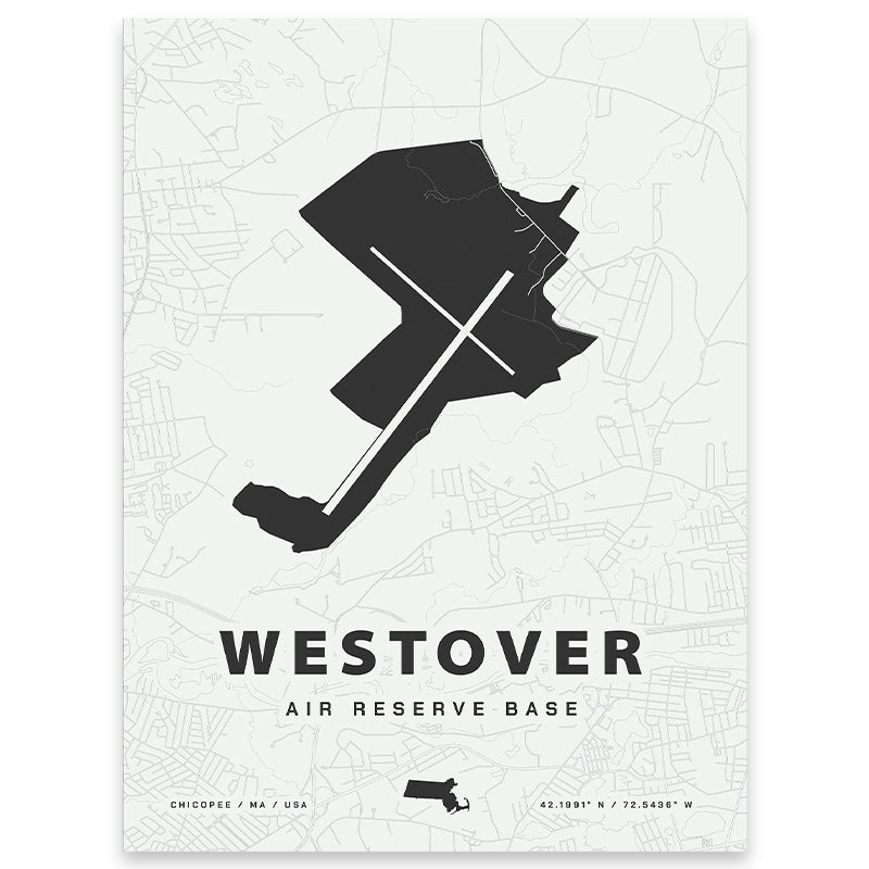 Westover Air Reserve Base Map Print