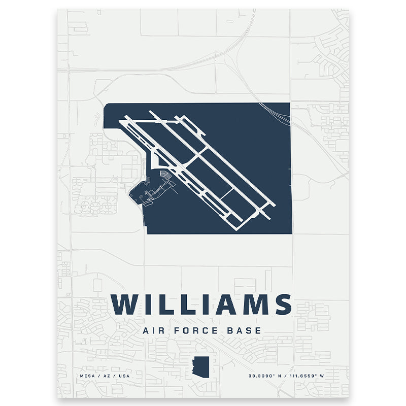 Williams Air Force Base Map Print