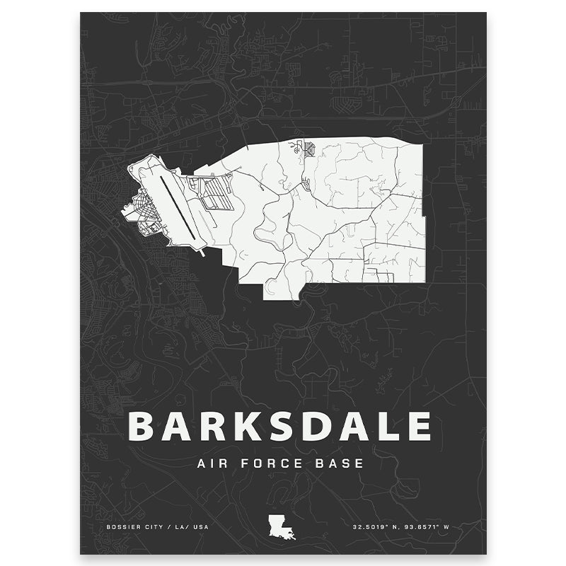Barksdale Air Force Base Map Print
