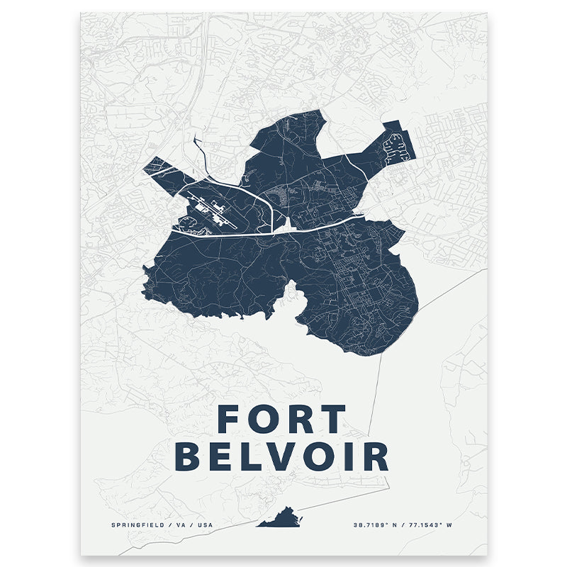 Fort Belvoir Map Print
