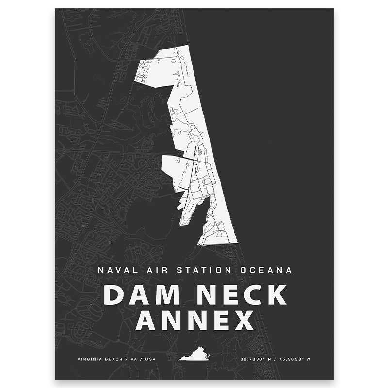 NAS Oceana Dam Neck Annex Map Print