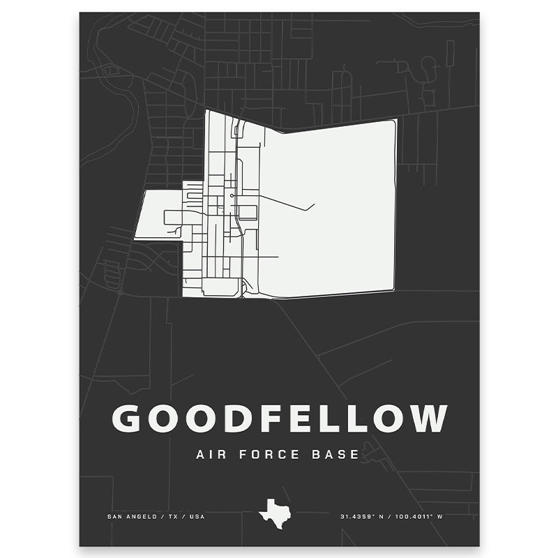 Goodfellow Air Force Base Map Print