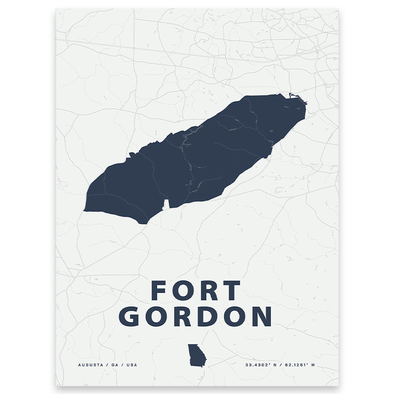 Fort Gordon Map Print