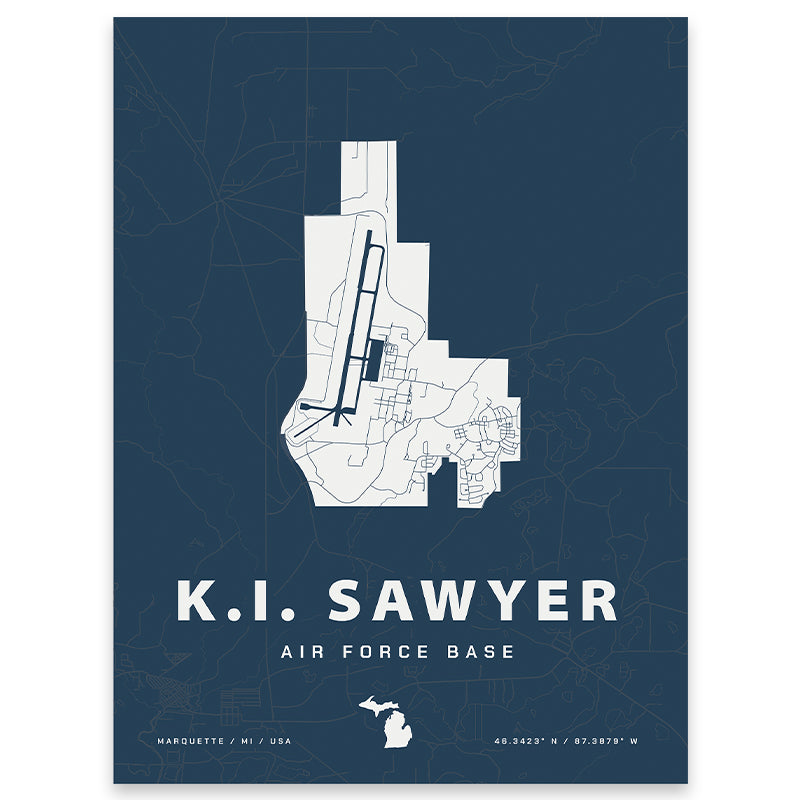 K.I. Sawyer Air Force Base Map Print