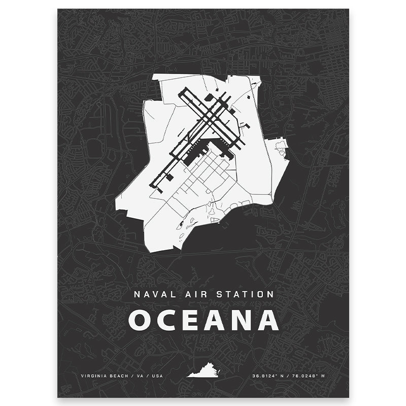 Naval Air Station Oceana Map Print