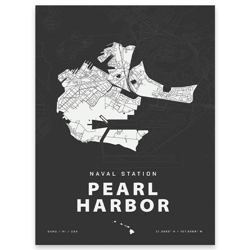 Naval Station Pearl Harbor Map Print