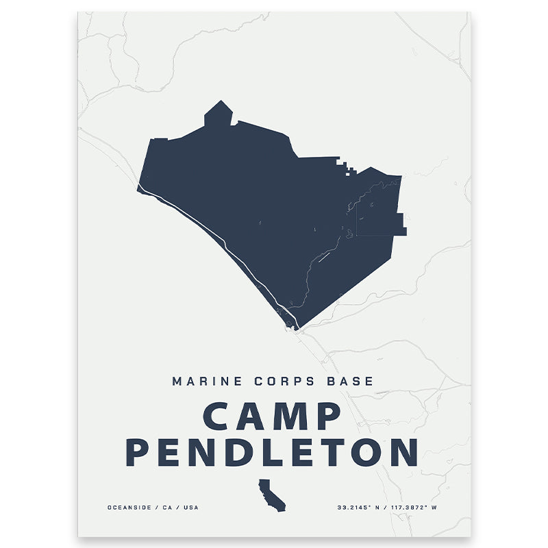 Marine Corps Base Camp Pendleton map print