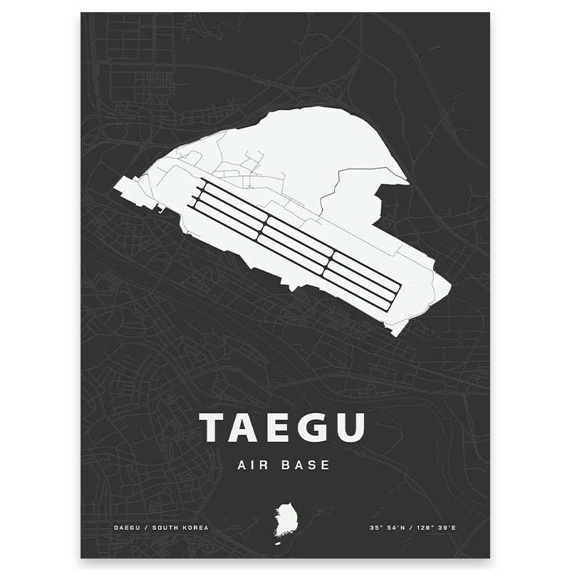 Taegu Air Base Map Print