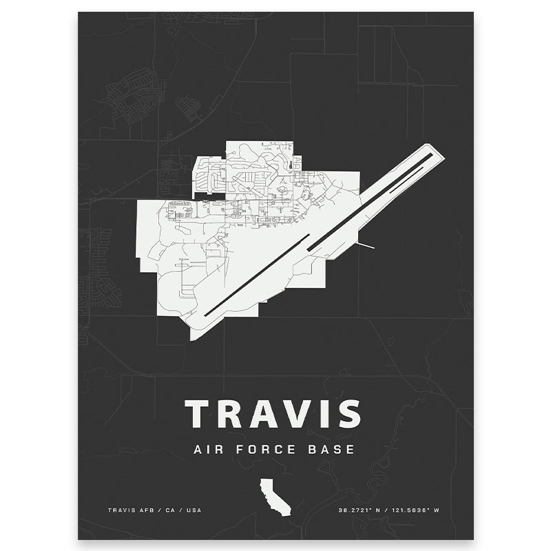Travis Air Force Base Map Print