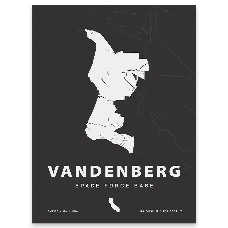 Vandenberg Space Force Base Map Print
