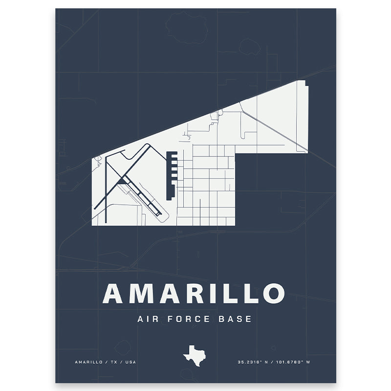 Amarillo Air Force Base Map Print