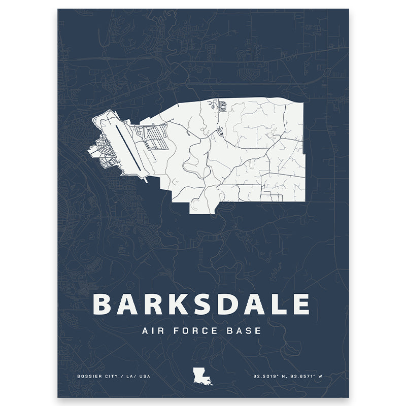 Barksdale Air Force Base Map Print