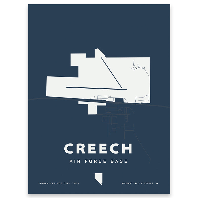 Creech Air Force Base Map Print
