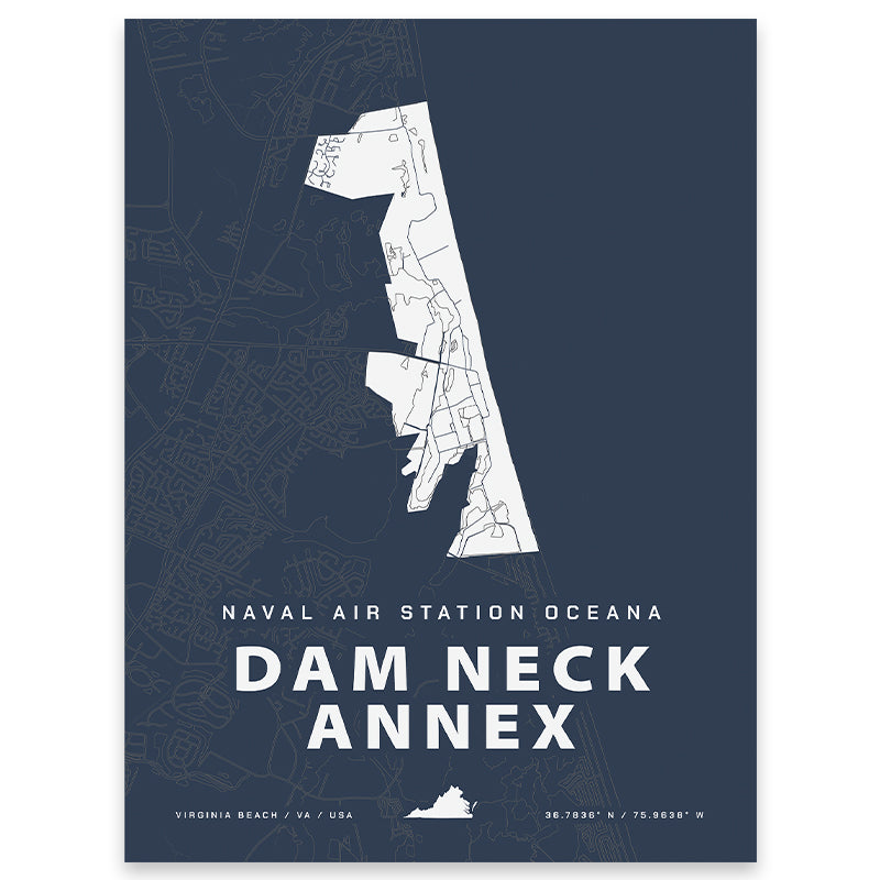 NAS Oceana Dam Neck Annex Map Print