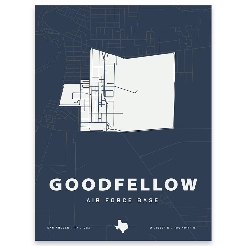 Goodfellow Air Force Base Map Print