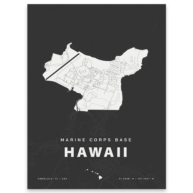 Marine Corps Base Hawaii Map Print