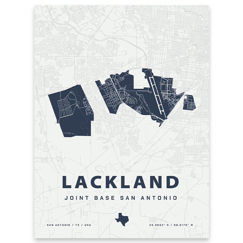 Lackland Joint Base Map Print