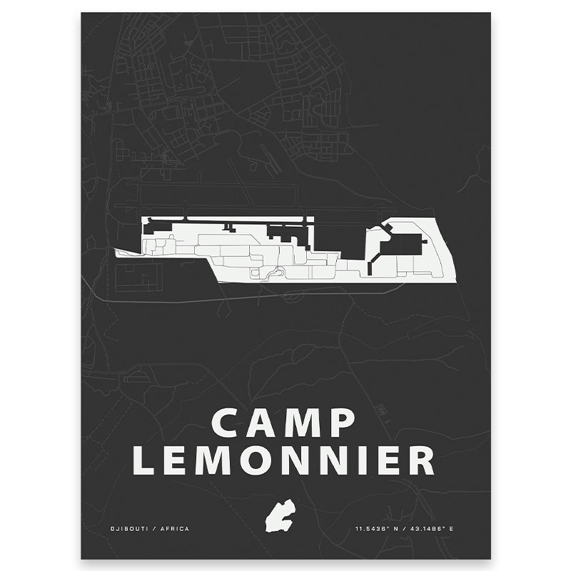 Camp Lemonnier Map Print