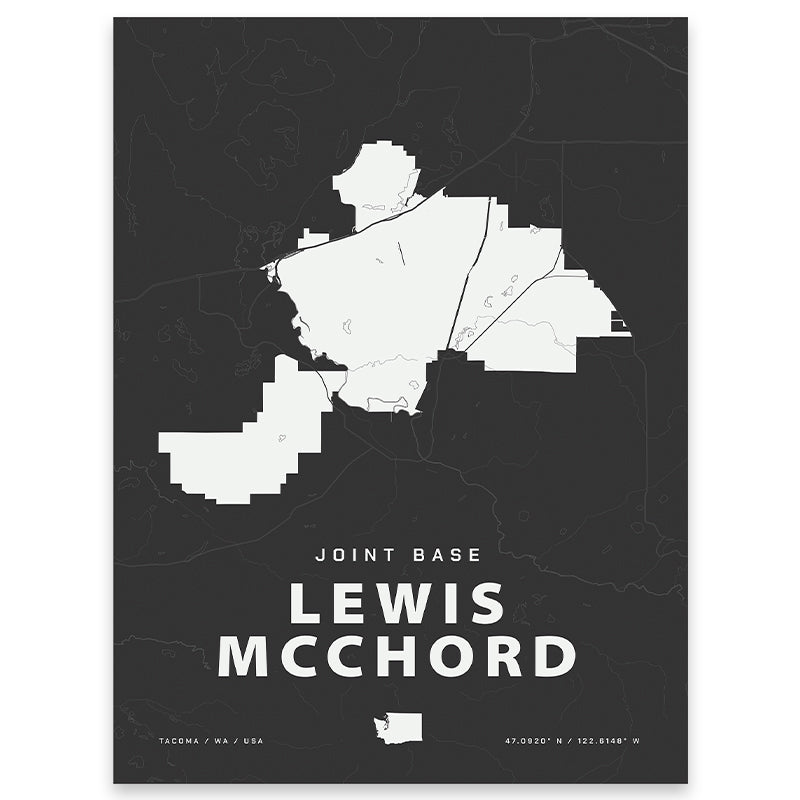 Joint Base Lewis McChord Map Print