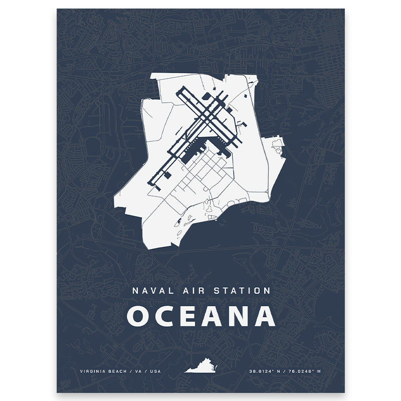 Naval Air Station Oceana Map Print