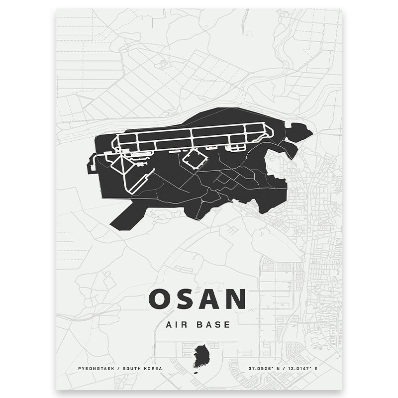 Osan Air Base Map Print