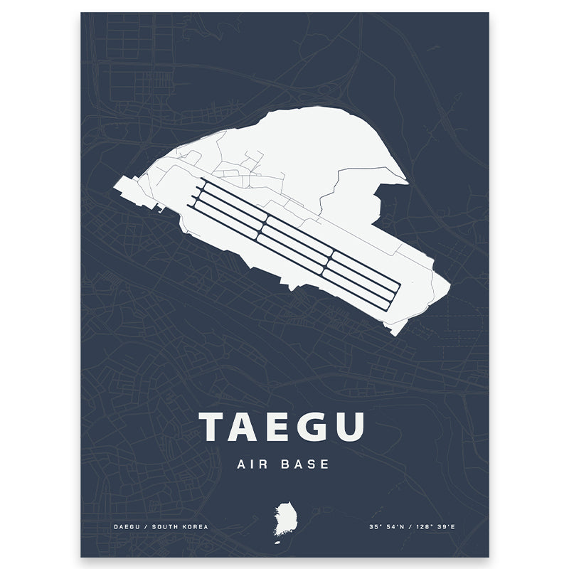 Taegu Air Base Map Print