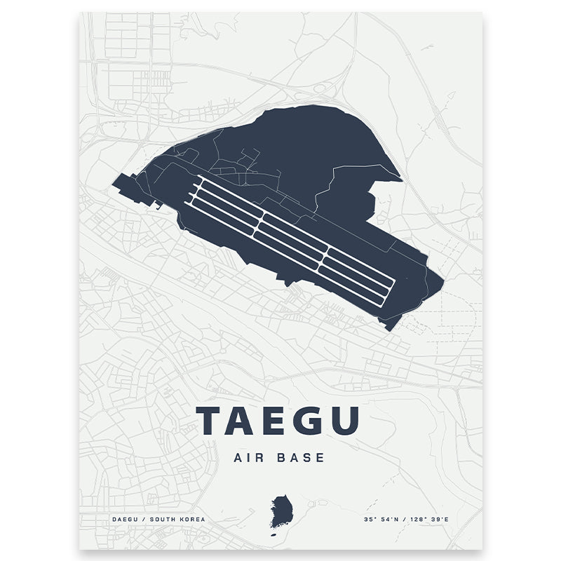 Taegu Air Base Map Print