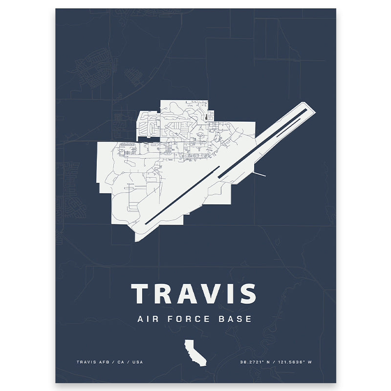 Travis Air Force Base Map Print