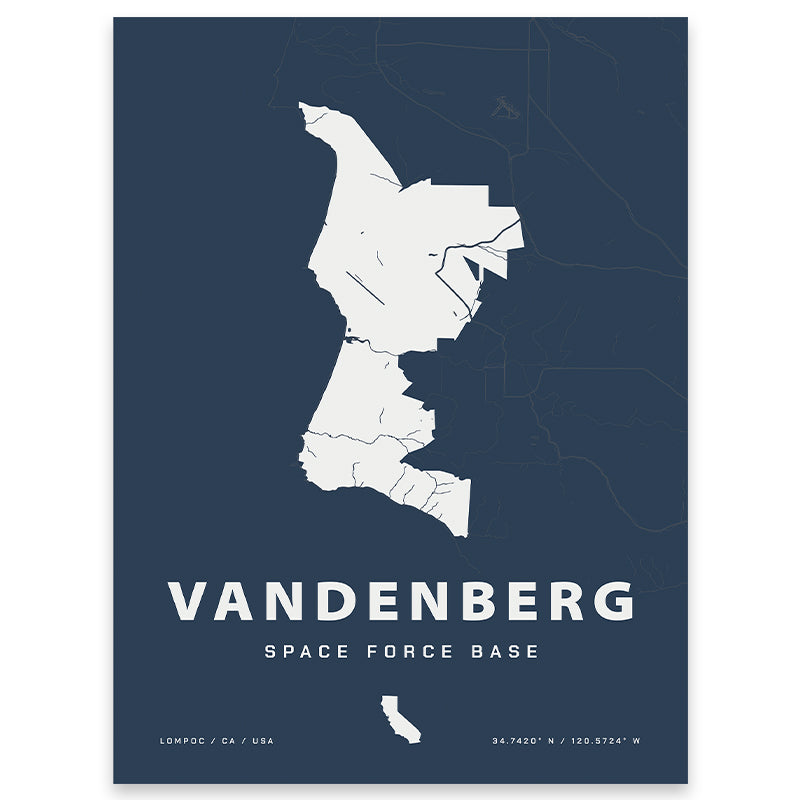 Vandenberg Space Force Base Map Print