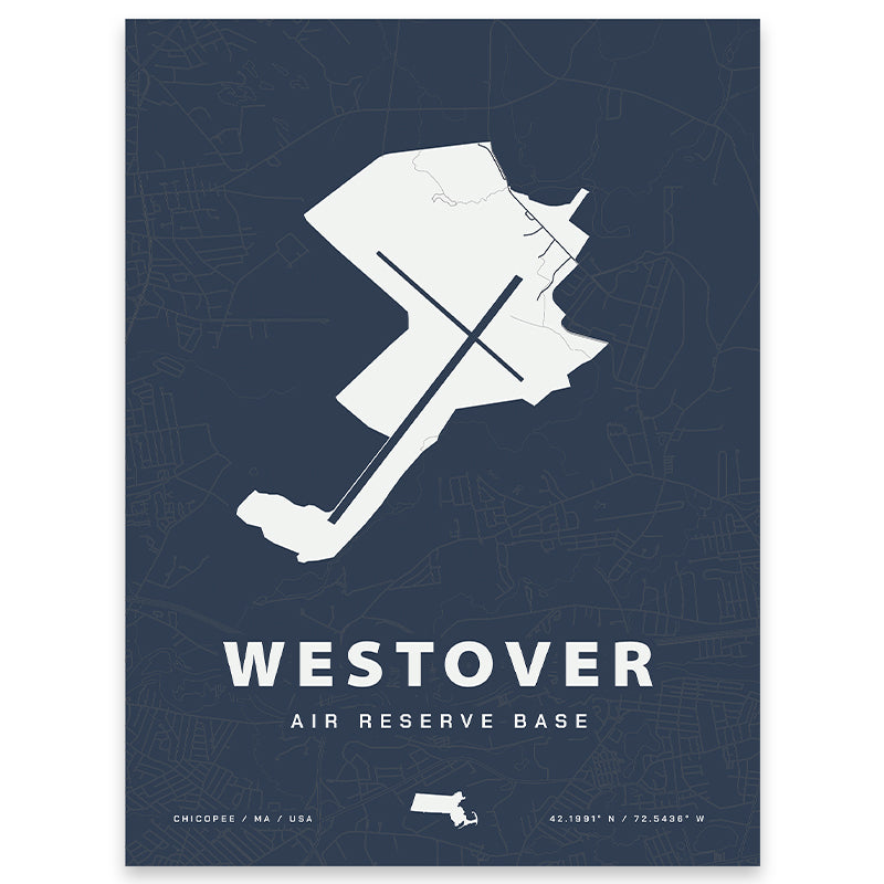 Westover Air Reserve Base Map Print