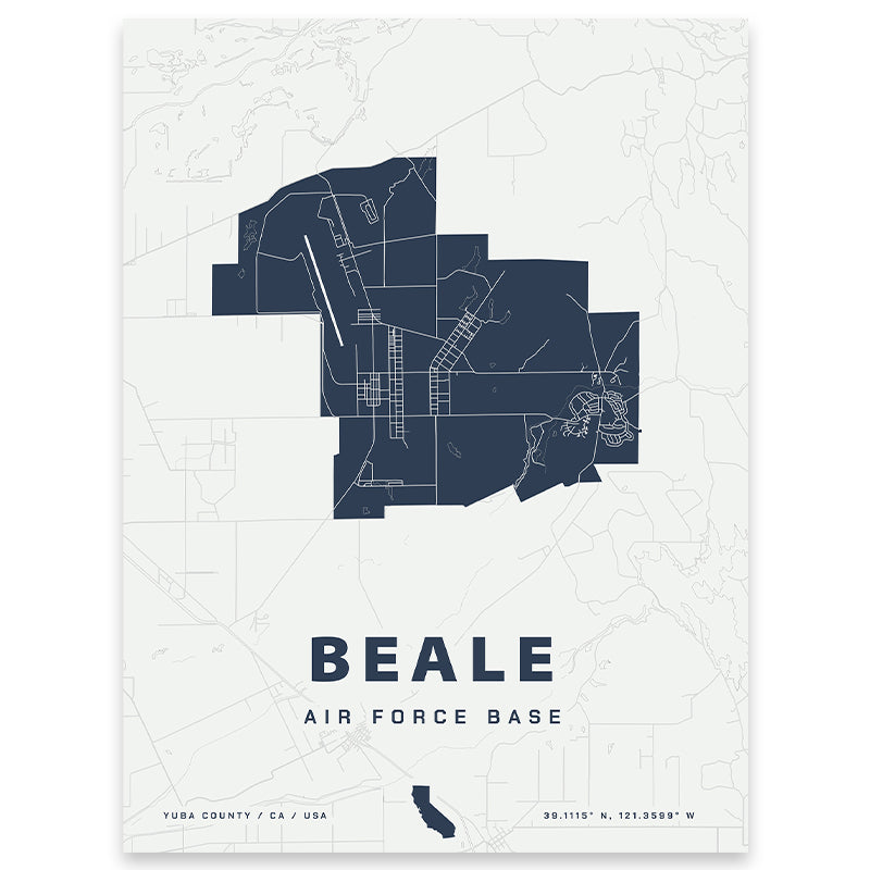Beale Air Force Base Map Print