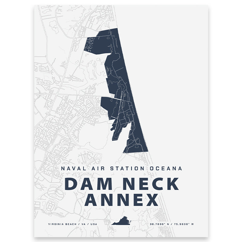 NAS Oceana Dam Neck Annex Map Print