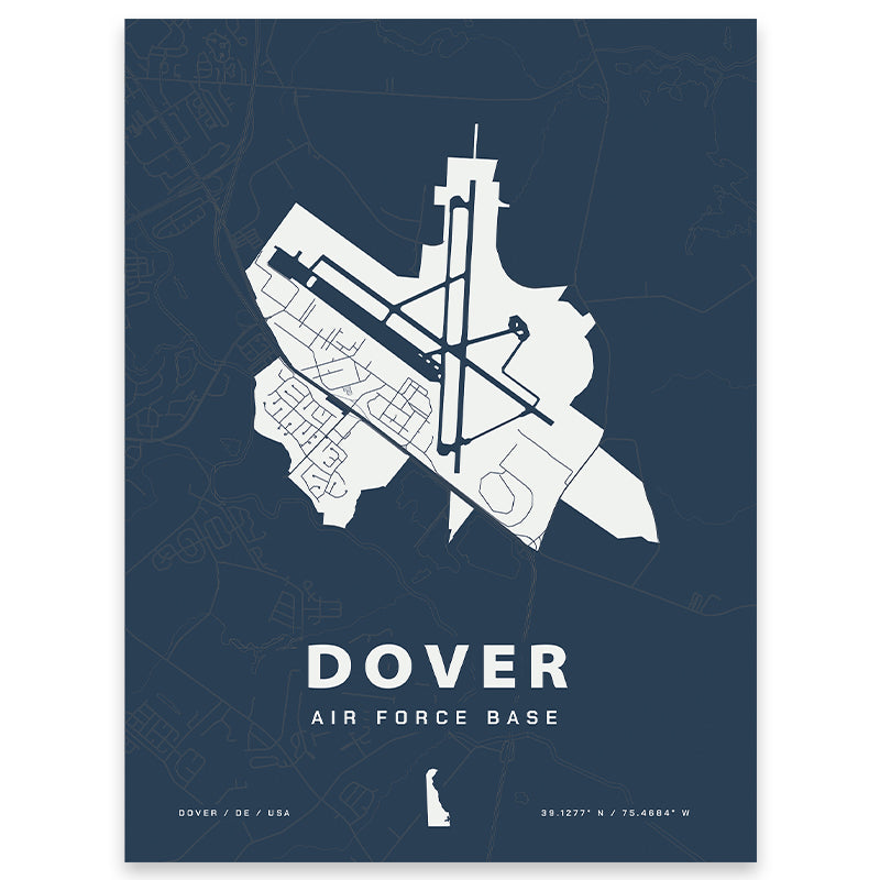 Dover Air Force Base Map Print