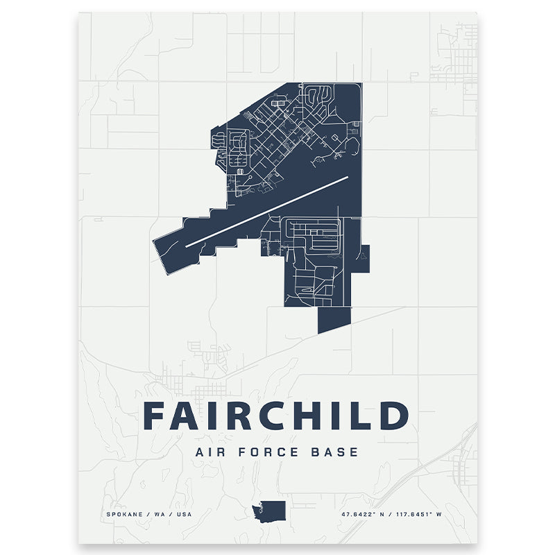 Fairchild Air Force Base Map Print