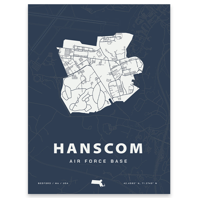 Hanscom Air Force Base Map Print