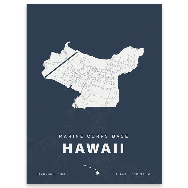 Marine Corps Base Hawaii Map Print